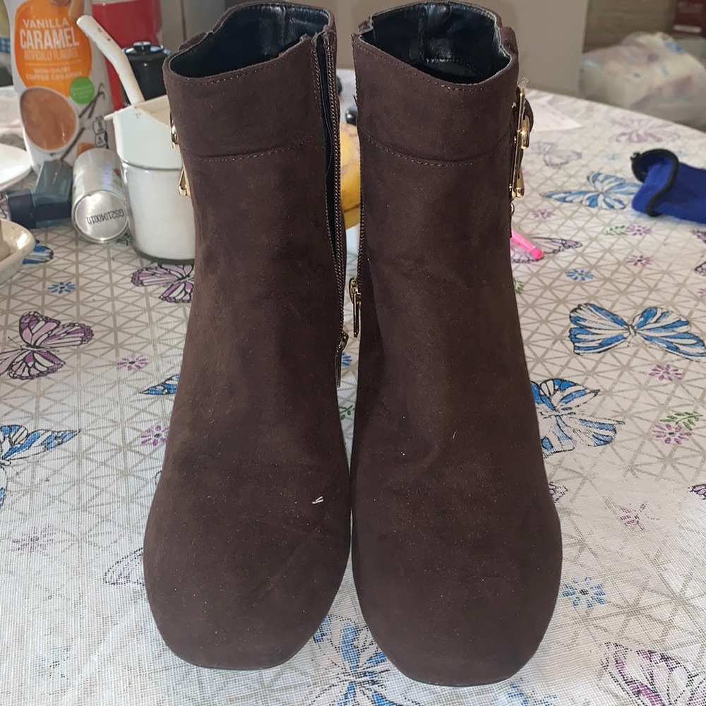 Brown heeled boots
